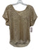 Sofia Size One Size Pale Gold Viscose Blend Sequin Cap Sleeve V Neck Slip Top Pale Gold / One Size