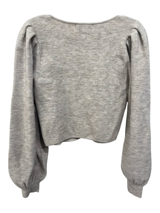 Dh New York Size S Beige & Cream Nylon Blend Long Sleeve Scoop Neck Crop Top Beige & Cream / S