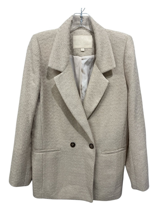 Marie Oliver Size XS Beige Polyester Long Sleeve Metalic Threading Blazer Jacket Beige / XS