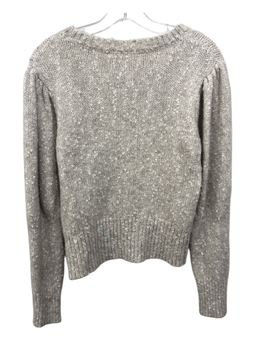 ASTR Size M Beige & White Acrylic Blend Long Sleeve Knit Texture Sweater Beige & White / M