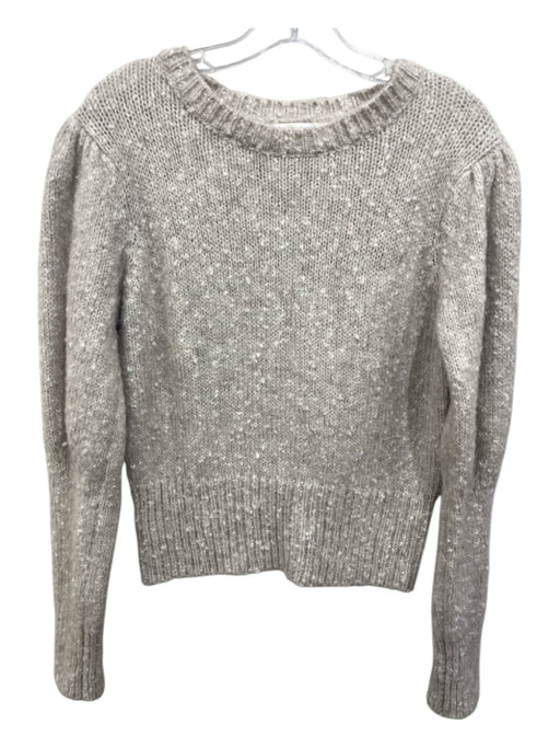 ASTR Size M Beige & White Acrylic Blend Long Sleeve Knit Texture Sweater Beige & White / M