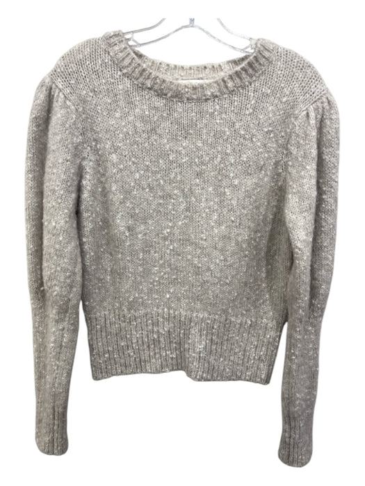 ASTR Size M Beige & White Acrylic Blend Long Sleeve Knit Texture Sweater Beige & White / M