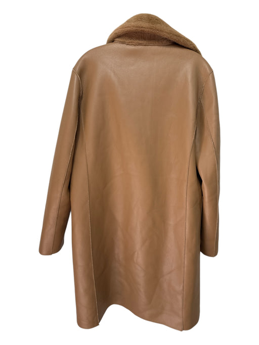 Love Token Size L Brown Polyester Faux Fur Long Sleeve Double Breasted Coat Brown / L