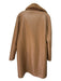 Love Token Size L Brown Polyester Faux Fur Long Sleeve Double Breasted Coat Brown / L