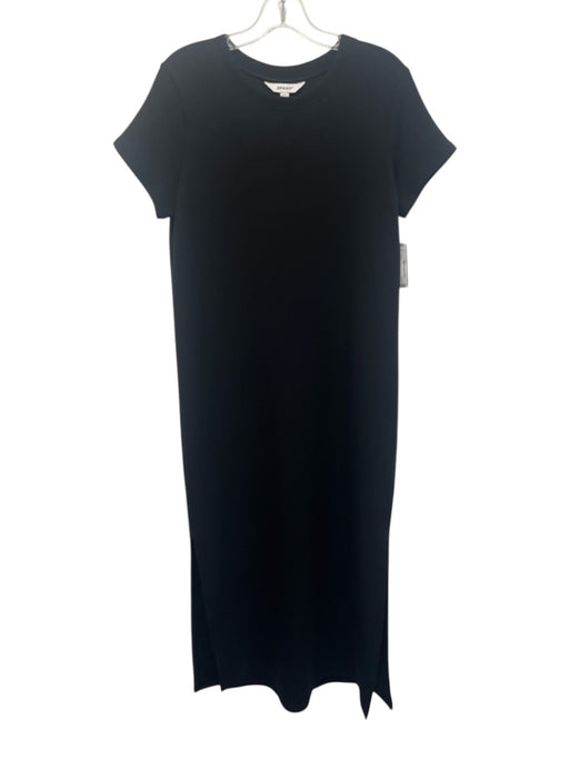 Spanx Size M Black Model Blend Short Sleeve Maxi Side Slits Dress Black / M