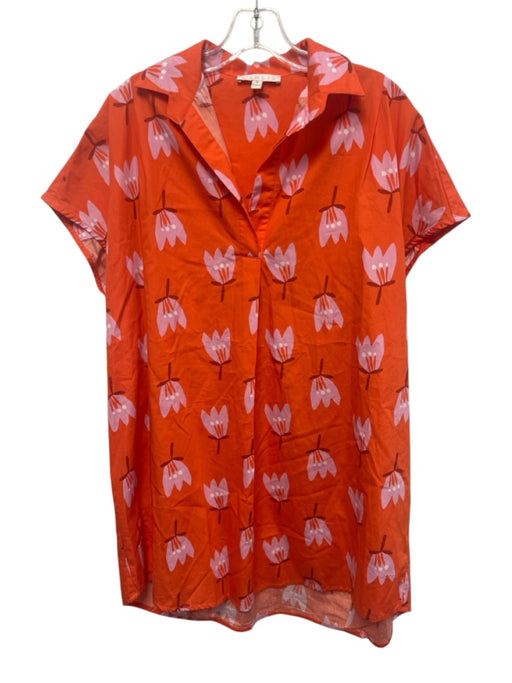 Karlie Size S Pink & Orange 100% Cotton Floral Sleeveless Mini Dress Pink & Orange / S