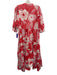Karlie Size M Pink Multi 100% Cotton Puff Sleeves Floral Tiered Skirt Maxi Dress Pink Multi / M