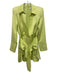 Misha Size 6 Neon light green Polyester Long Sleeve Deep V Front Tie Mini Dress Neon light green / 6