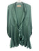 Keepsake Size S Teal Polyester Long Sleeve Front Tie bottom ruffle Mini Dress Teal / S