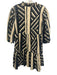 Emily McCarthy Size S Navy & Cream Lycocell & Cotton Tiered Skirt Abstract Dress Navy & Cream / S