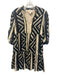 Emily McCarthy Size S Navy & Cream Lycocell & Cotton Tiered Skirt Abstract Dress Navy & Cream / S