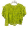 Farm Rio Size M Lime Green 100% Cotton Eyelet Short Sleeve Top Lime Green / M