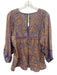 Cleobella Size M purple & terra cotta 100% Cotton floral print Front Tie Top purple & terra cotta / M