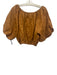 Dissh Size 6 Rust Linen Puff Sleeves Crop Top Top Rust / 6