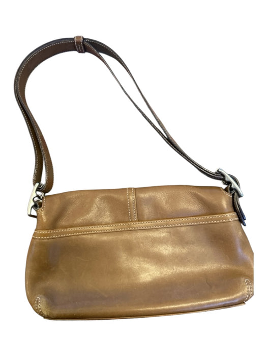 Coach Brown Leather Front Flap Shoulder Strap Bag Brown / S