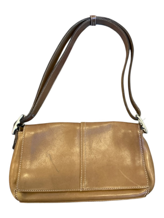 Coach Brown Leather Front Flap Shoulder Strap Bag Brown / S
