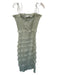 V. Chapman Size 8 Sage green Polyester Blend Smocked Tie Straps Ruffles Dress Sage green / 8