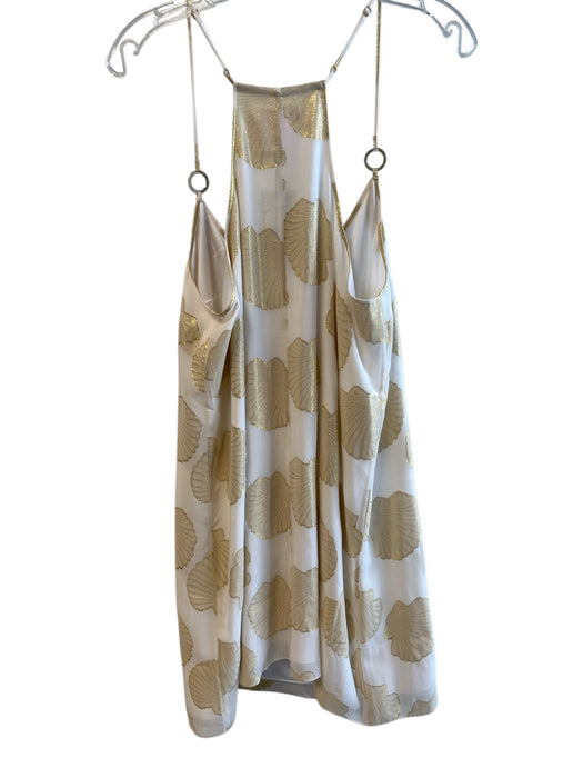 Lily Pulitzer Size XL White & Gold Silk Sleeveless Seashell Print V Neck Dress White & Gold / XL