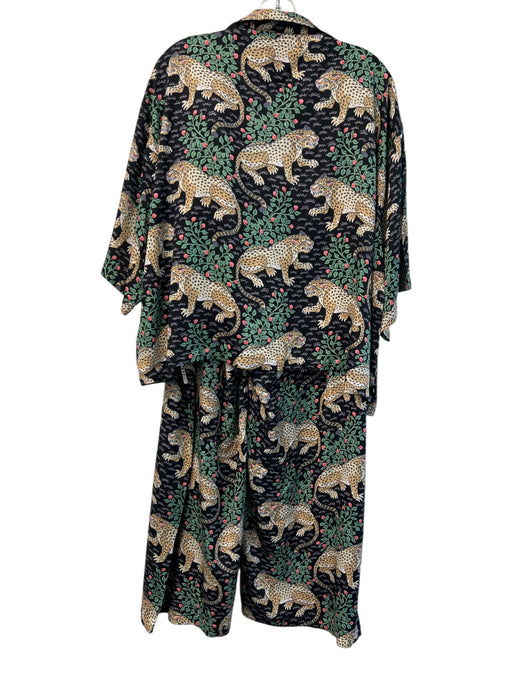 Printfresh Size XL Black & Multi 100% Cotton Nonstretch Leopard Long Pajamas Black & Multi / XL