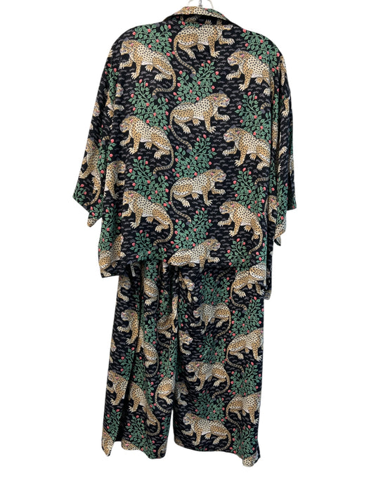 Printfresh Size XL Black & Multi 100% Cotton Nonstretch Leopard Long Pajamas Black & Multi / XL