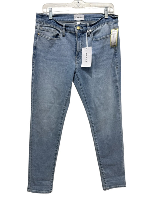 Frame Size 26 Light Wash Cotton Blend Denim Skinny Jeans Light Wash / 26