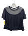Red Valentino Size XS Black Cotton Blend Lace Short Sleeve Top Black / XS