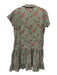 Hibiscus Linens Size S Green, Red & Yellow Print Cotton Floral Paisley Dress Green, Red & Yellow Print / S