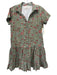 Hibiscus Linens Size S Green, Red & Yellow Print Cotton Floral Paisley Dress Green, Red & Yellow Print / S