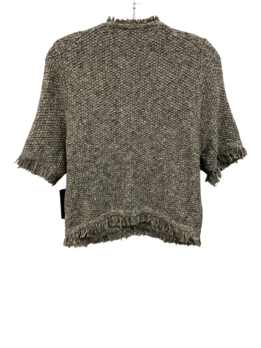 J Crew Size Medium Gray Cotton Blend Short Sleeve Heathered Button Front Sweater Gray / Medium