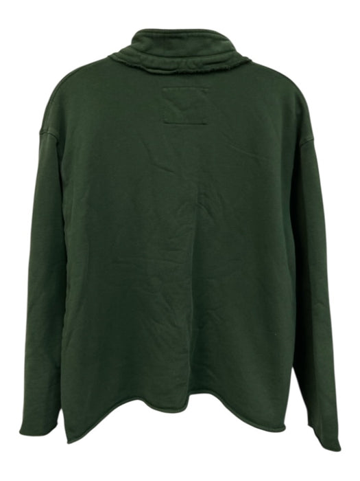 Frank & Eileen Size Large Green Cotton Long Sleeve Raw Hem Polo Top Green / Large