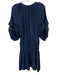 Ramy Brook Size Large Navy Blue Polyester Short Sleeve Lace Detail Dress Navy Blue / Large