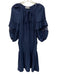Ramy Brook Size Large Navy Blue Polyester Short Sleeve Lace Detail Dress Navy Blue / Large