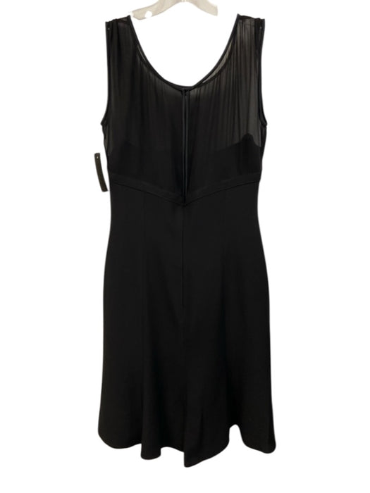 Armani Collezioni Size 6 Black Acetate & Silk Sleeveless Sheer Detail Dress Black / 6