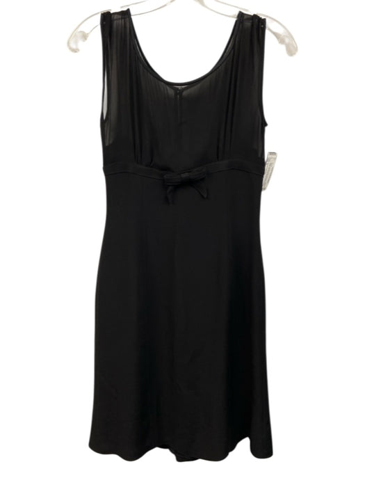 Armani Collezioni Size 6 Black Acetate & Silk Sleeveless Sheer Detail Dress Black / 6