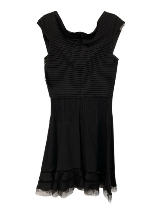 Tadashi Shoji Size S Black Rayon & Nylon Sleeveless Pleats Sleeveless Dress Black / S