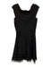 Tadashi Shoji Size S Black Rayon & Nylon Sleeveless Pleats Sleeveless Dress Black / S