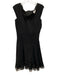 Tadashi Shoji Size S Black Rayon & Nylon Sleeveless Pleats Sleeveless Dress Black / S