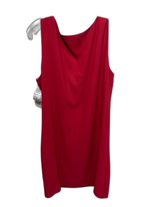 Theory Size 10 Red Acetate Blend Sleeveless Layered V Neck Shift Dress Red / 10