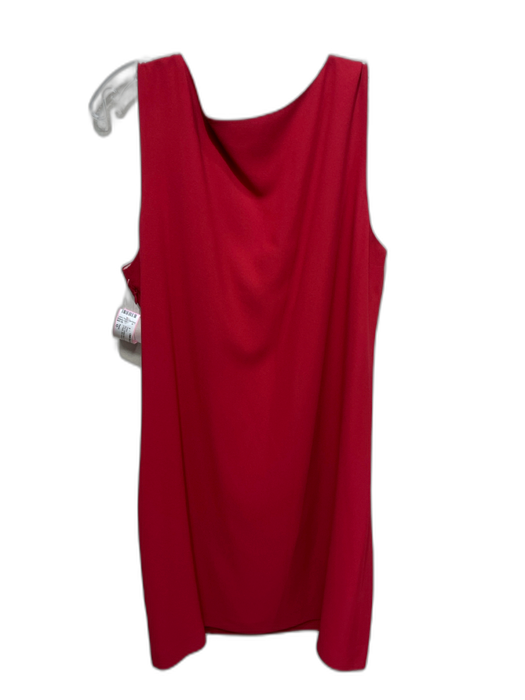 Theory Size 10 Red Acetate Blend Sleeveless Layered V Neck Shift Dress Red / 10