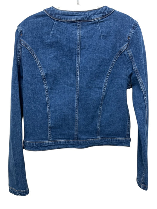 Bagatelle Size S Dark Wash Cotton Blend Denim Button Front Front Pockets Jacket Dark Wash / S