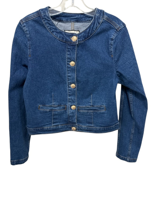 Bagatelle Size S Dark Wash Cotton Blend Denim Button Front Front Pockets Jacket Dark Wash / S