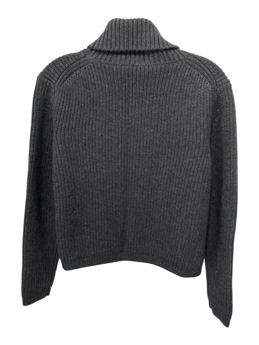 Jenni Kayne Size S Dark Gray Wool & Cashmere Ribbed Knit Turtleneck Sweater Dark Gray / S
