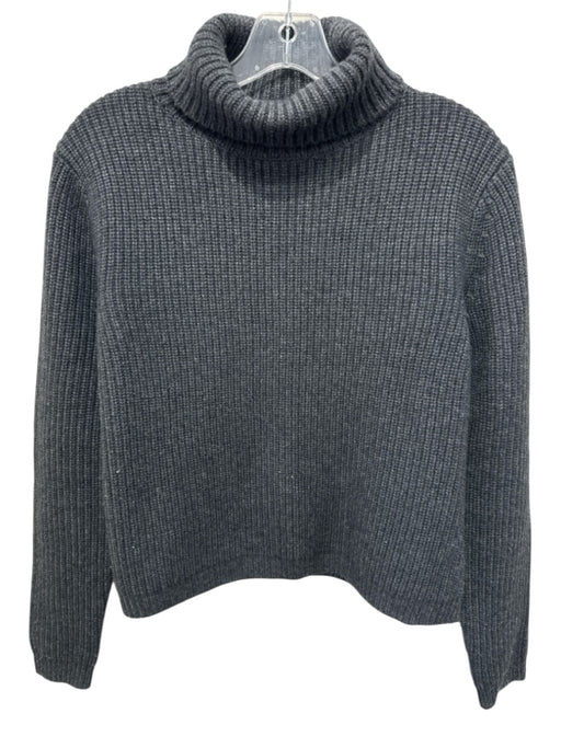 Jenni Kayne Size S Dark Gray Wool & Cashmere Ribbed Knit Turtleneck Sweater Dark Gray / S