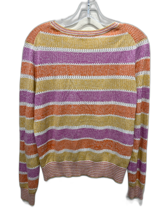 Veronica Beard Size M Purple, Yellow & Orange Linen & Cotton Long Sleeve Sweater Purple, Yellow & Orange / M