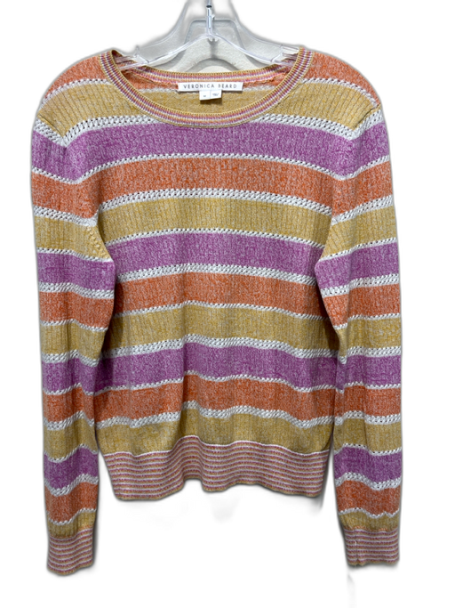 Veronica Beard Size M Purple, Yellow & Orange Linen & Cotton Long Sleeve Sweater Purple, Yellow & Orange / M