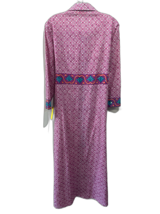 Oliphant Size M Pink, Purple & Multi Cotton Abstract Print Long Sleeve Dress Pink, Purple & Multi / M