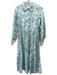 Tahari Arthur S. Levine Size XS White & Green Cotton Blend Half Button Dress White & Green / XS