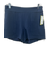 Marie Oliver Size XS Navy Blue Polyester High Waist Pockets Side Zip Mini Shorts Navy Blue / XS