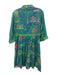 Gretchen Scott Size Small Blue, Green, Orange Cotton Half Sleeve Collar Dress Blue, Green, Orange / Small