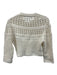 Amour Vert Size Small Cream White Cotton Blend Long Sleeve Open Crochet Cardigan Cream White / Small